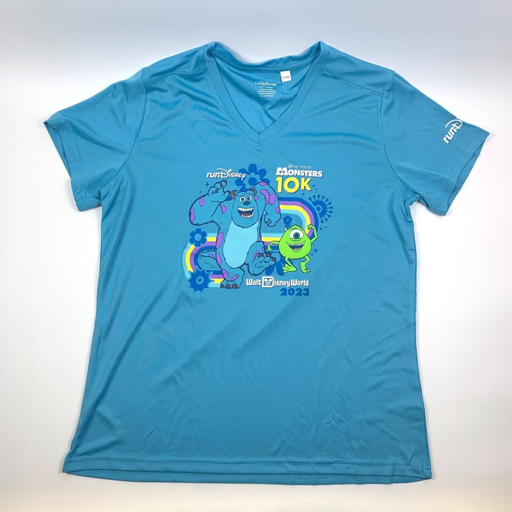 runDisney 2023 Springtime‎ Surprise Monsters Inc 10K Womens XL Sully Mike V Neck
